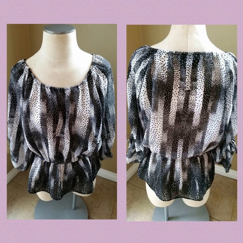 Style & Co (Macy's) black/white blouse tops